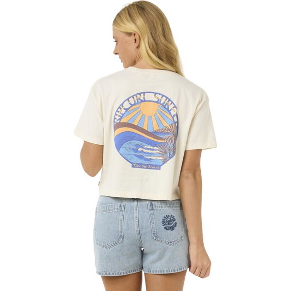 Rip Curl Da Donna 2025 Sun & Sea Crop Tee 0FBWTE - Bone